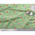thumbnail image 2 of Soimoi Polyester Crepe Fabric Leaves,Bird & Anemone Floral Decor Fabric Printed Yard 52 Inch Wide, 2 of 3