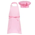 thumbnail image 2 of Alvivi Unisex Kids Role Play Chef Costume Adjustable Apron with Hat Outfit for Cooking Baking Painting Pink S, 2 of 7