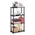 thumbnail image 2 of Furinno TURN-N-TUBE Storage Shelves, 4-Tier Book Shelf, Corner Shelf, Toolless Open Shelves, for Organization and Storage, Living Room, Bedroom, Entryway, Laundry, Dark Americano, 2 of 4