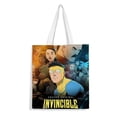 thumbnail image 1 of Invincible Bolso de tela con estampado de lienzo para mujer, bolsa de compras reutilizable y estética, con cremallera interior, regalo para mujer, 35 × 40 cm., 1 of 6