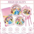 thumbnail image 4 of 97 Pcs Princess Birthday Party Decorations, Princess Plates and Napkins Tableware for Party, Prin cess Decor Supplies Set for Girl Birthday Flower Fairytale Dinnerware Serve 16 Guests, 4 of 4