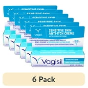 (6 pack) Vagisil Sensitive Skin Anti-Itch Cream for Women, with Hydrocortisone, Helps relieve Yeast Infection Irritation, Soothes & Cools, 1oz