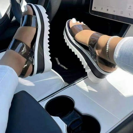 

Vedolay Cushionaire Sandals Women Sandals for Women Vintage Slip On Flip Flops Sandals Women Dressy Summer Flat Black 6.5