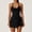 Black, variant on AEXTO Women's Solid Color Cross-Back Tank Romper & Sports Skirt Set , Yoga, Gym & Tennis-Ready , Fashion Stretch Fabric, Summer Athletic Wear – Cheerleader Style Workout Running Clothes Sporty
