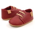 thumbnail image 3 of Baby Boys Girls Shoes Lace Up Leather Infant Sneakers Non Slip Rubber Sole Newborn Loafers Toddler First Walker Crib Shoes, 3 of 6