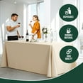 thumbnail image 6 of 12 Pack Ivory Plastic Table Cloth - 120 Inch Rectangle Disposable Tablecloth For Parties - Rectangle Tablecloth - Disposable Table Cloths For Parties - Plastic Table Cover For Picnics, Formal Events, 6 of 12