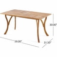 thumbnail image 2 of 59" Rectangular Outdoor Dining Table, Solid Wood Patio Table for 6 People, All-Weather Garden Table with Powder-Coated Metal Base for Deck, Backyard, and Poolside, 2 of 7