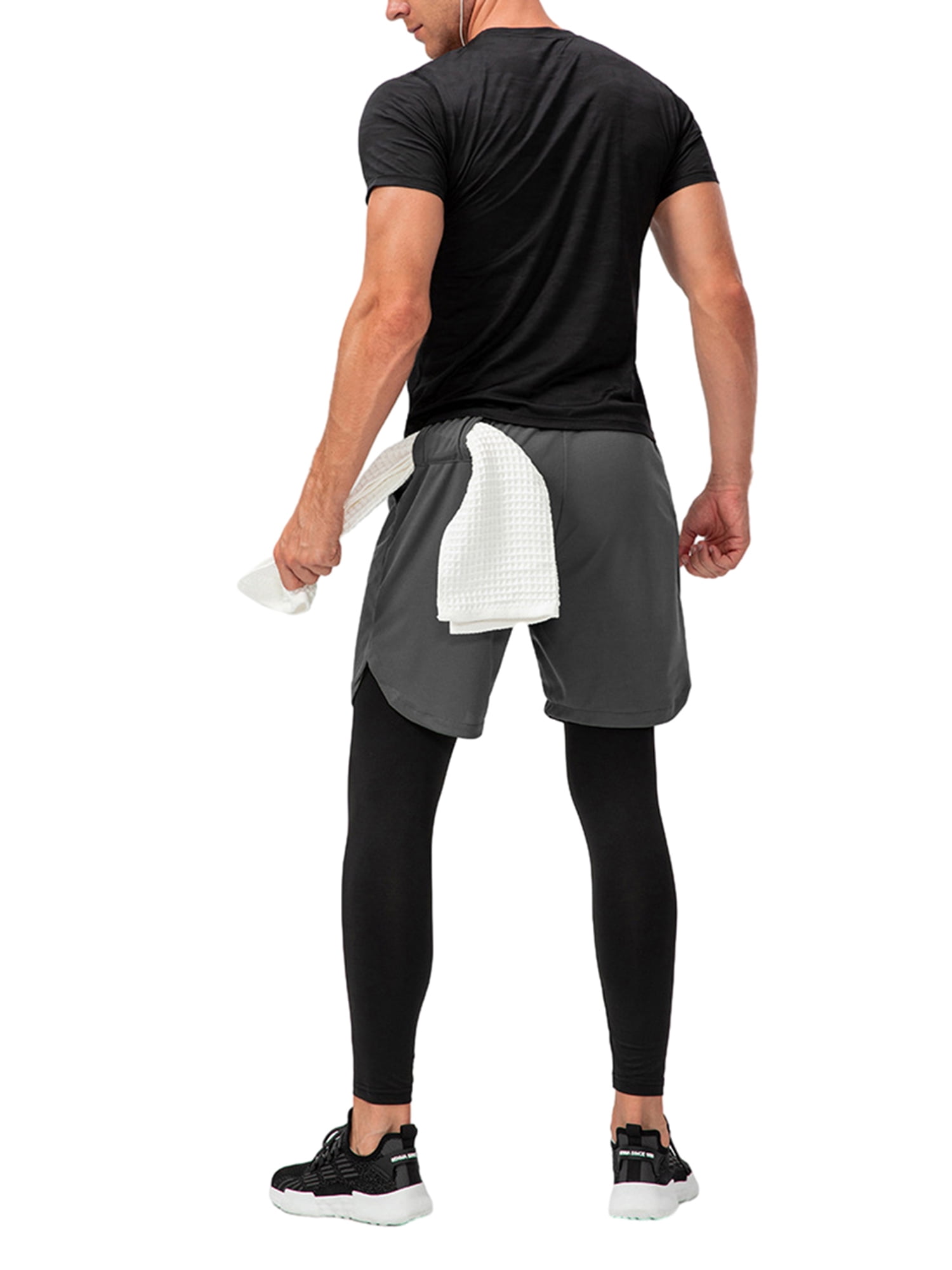 Men's 2 in 1 Running Shorts Workout Training Yoga Gym Sport Short Pants  with Zipper Phone Pockets - China Shorts and Pants price