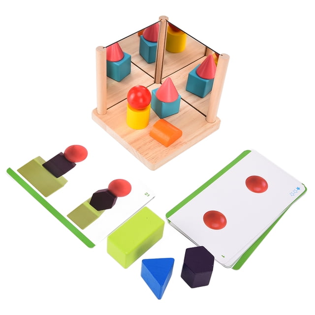 Mirror Building Block, Toxic Free Wearable Shape Matching Block Toys Round Corner for Early Education for Spatial Thinking