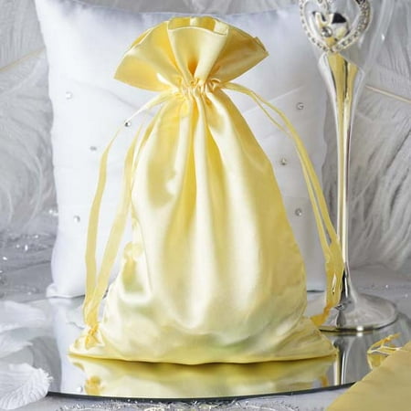 White Monogrammed Gift Pouch - Efavormart 12PCS Satin Gift Bag Drawstring Pouch for Wedding Party Favor Jewelry Candy Solid Satin Bags - 6