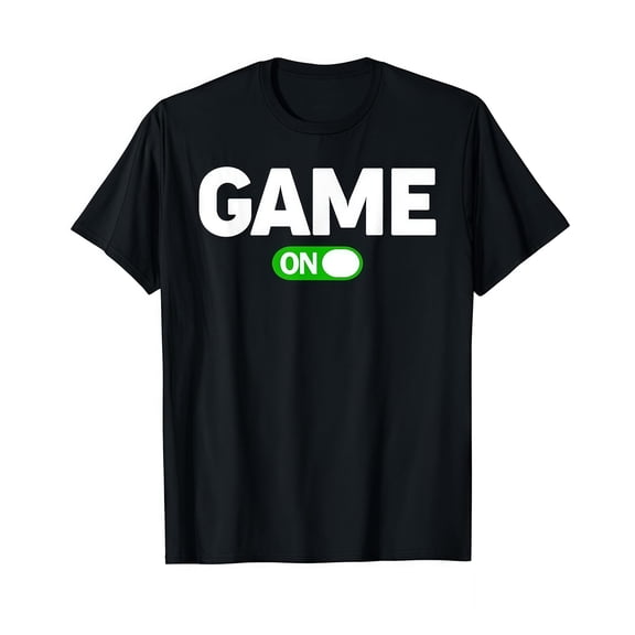 Gaming Enthusiast Graphic Tee T-Shirt Game On Cotton Top Sleek Design Casual Short Sleeve Crew Neck Black S-5XL