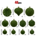 thumbnail image 4 of Velvet Flocked Christmas Ornaments, 48-Piece Set in 3 Sizes, Adds Warm Vintage Charm to Your Holiday Tree Decor, 4 of 8