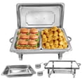 thumbnail image 2 of PRIJESSE 6-Pack 1/2 Size Chafing Dishes 8 Qt. Stainless Steel with Durable Frames, 2 of 11