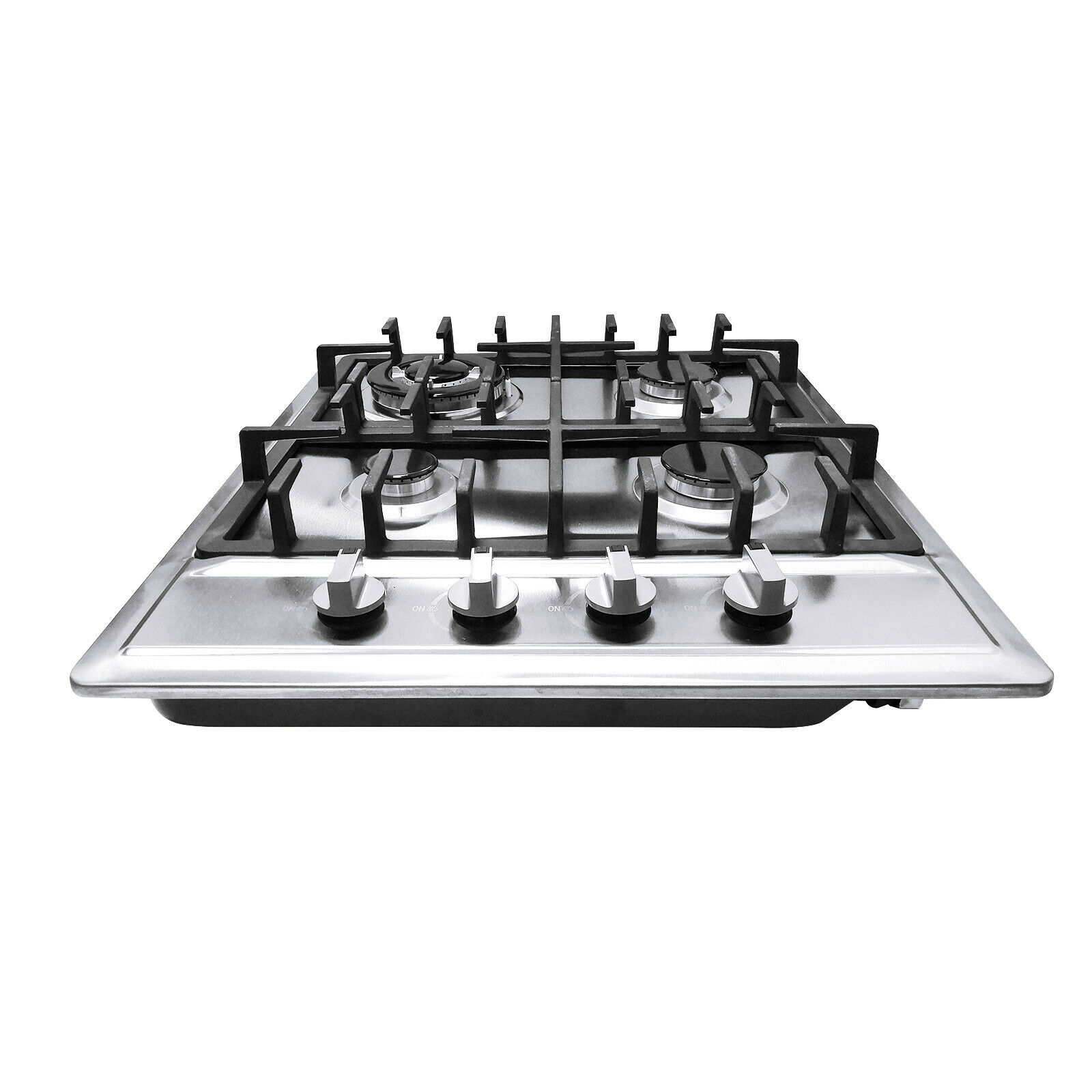 23" NG/LPG Cooktop 4 Burners Built-in Stove Stainless Steel Cooker Cook New Stainless Steel