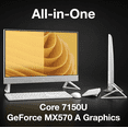 thumbnail image 3 of Dell 27 AI Powered All-in-One 27in Touchscreen IPS FHD Display (Intel Core 7 150U, 16GB DDR5, 1TB SSD, GeForce MX570 A, WiFi 6E, Webcam, Bluetooth 5.4, Win 11 Home) w/DKZ USB Port Expander, 3 of 7