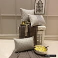 thumbnail image 4 of The HomeCentric Designer Throw Pillow covers Silver & Grey 14"x14" (35x35 cm) Jacquard Pearl, Crystal Pillowcases For Sofa Chouch, Hotels, living, Bed Room, Geometric Contemporary - Jeweled Lucia, 4 of 9