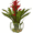 Multi-color, variant on Nearly Natural Red Bromeliad with Vase Centerpiece