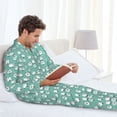 thumbnail image 6 of Naloa Cute Sheeps Men’s Pajamas Set - Long Sleeve Button Down Sleep Shirt and Pajama Bottoms Sleepwear Set-Medium, 6 of 7