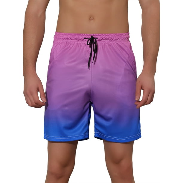 Bermudas de playa de colores contrastantes para hombres INSPIRE CHIC 36 Azul
