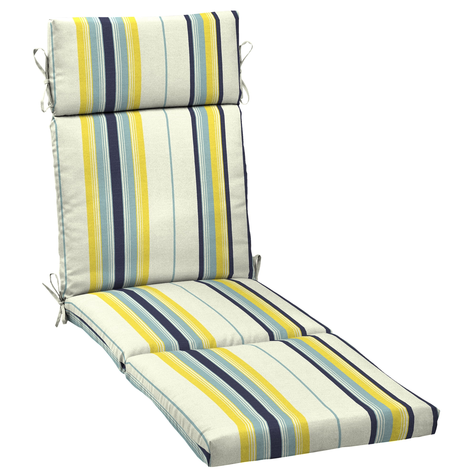 Mainstays Yellow Bell Gardens Stripe Outdoor Patio Chaise Lounge Mainstays Yellow Bell Gardens Stripe Outdoor Patio Chaise Lounge Cushion 21 In W X 72 D 4 H