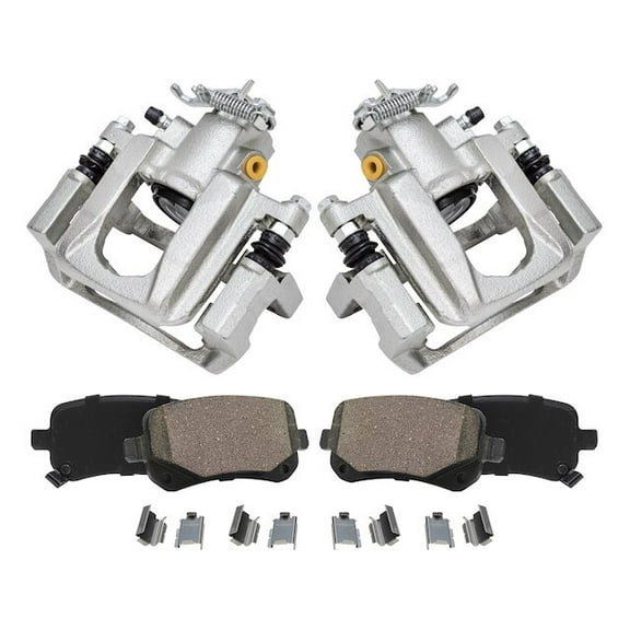 Rear Brake Pad and Caliper Kit - Compatible with 2008 - 2012 Dodge Grand Caravan 2009 2010 2011