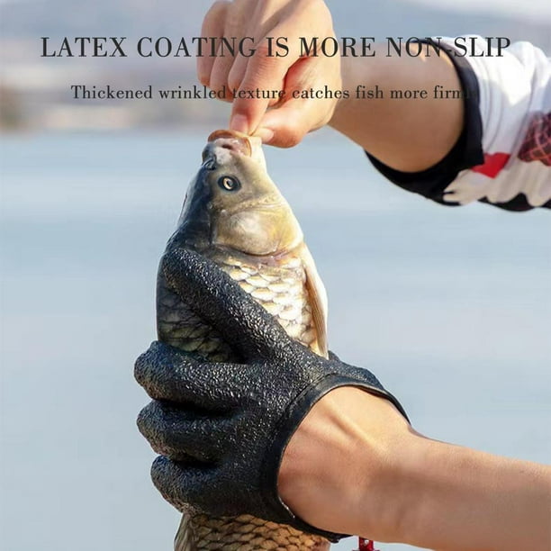 Pair of Fishing Gloves Textured Grip Fish Cleaning Cut Resistant Soft  Lining 