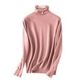 thumbnail image 3 of Button Down Shirts For Women, Turtleneck Pullover Sweater, Slim Bottoming Style, Silk Wool, Suitable For Fall And Winter, Pink XL, Size S-3XL, 3 of 5