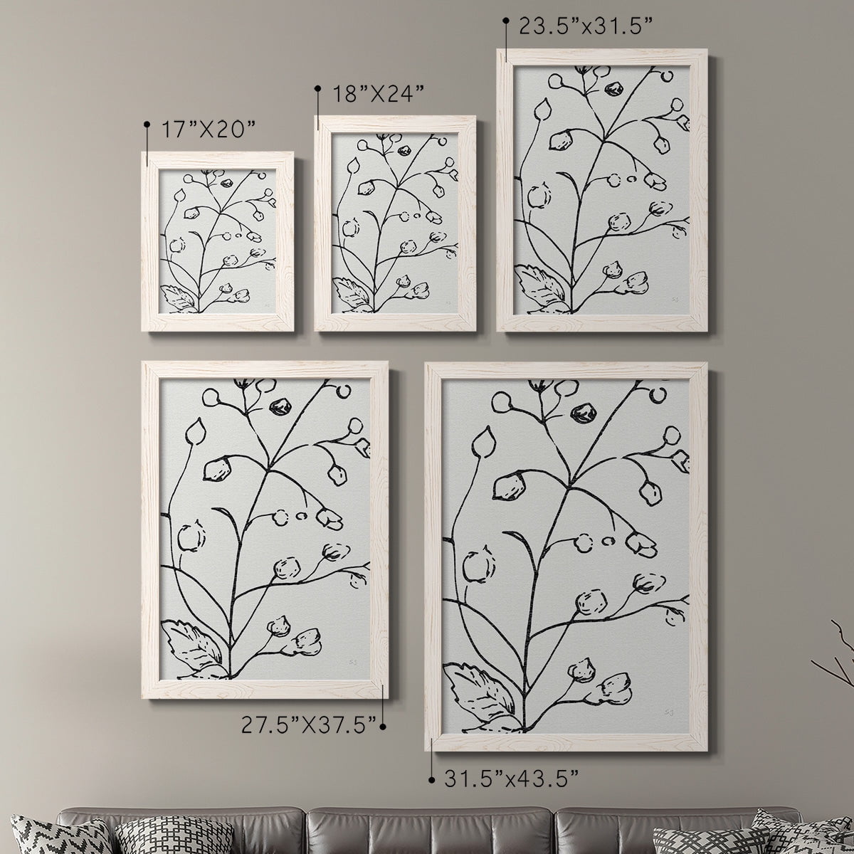Botanical Sketch I - Premium Framed Canvas 2 Piece Set - Ready to Hang