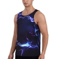 thumbnail image 2 of Gukieu Blue thunder bolt light Print Men's Quick Dry Fitness Vest, Round Neck Sleeveless Fitness Bodybuilding Top-XX-Large, 2 of 7