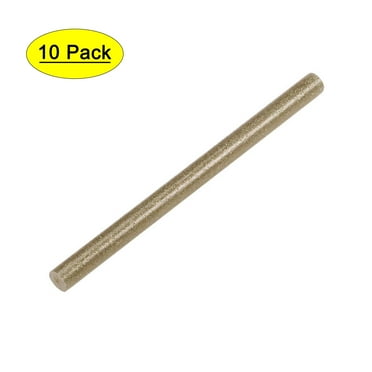 Uxcell Glitter Mini Hot Melt Glue Stick  0.27" x 4" Champagne 10 Pack