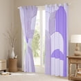 thumbnail image 3 of Manfei Retro Geometric Line Blackout Curtains Set of 2 (52x84 Each),Modern Abstract Art Window Curtains,Purple Circle Circular Curtains and Drapes For Men Women,Ultra Soft Home Decor, 3 of 6