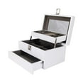 thumbnail image 4 of Caja de joyería Caja de joyería grande Caja de joyería de madera de 3 capas Organizador de joyería de escritorio elegante Soporte de bandeja Caja de Yinane Caja de almacenamiento de joyas, 4 of 8