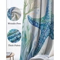 thumbnail image 3 of Teal Blue Summer Coastal Kitchen Curtains Ocean Watercolor Coral Starfish Cafe Short Curtains for Bathroom Blackout Window Curtain Small Window Treatment Drapes for Bedroom Living Room 52"x45"x2, 3 of 9