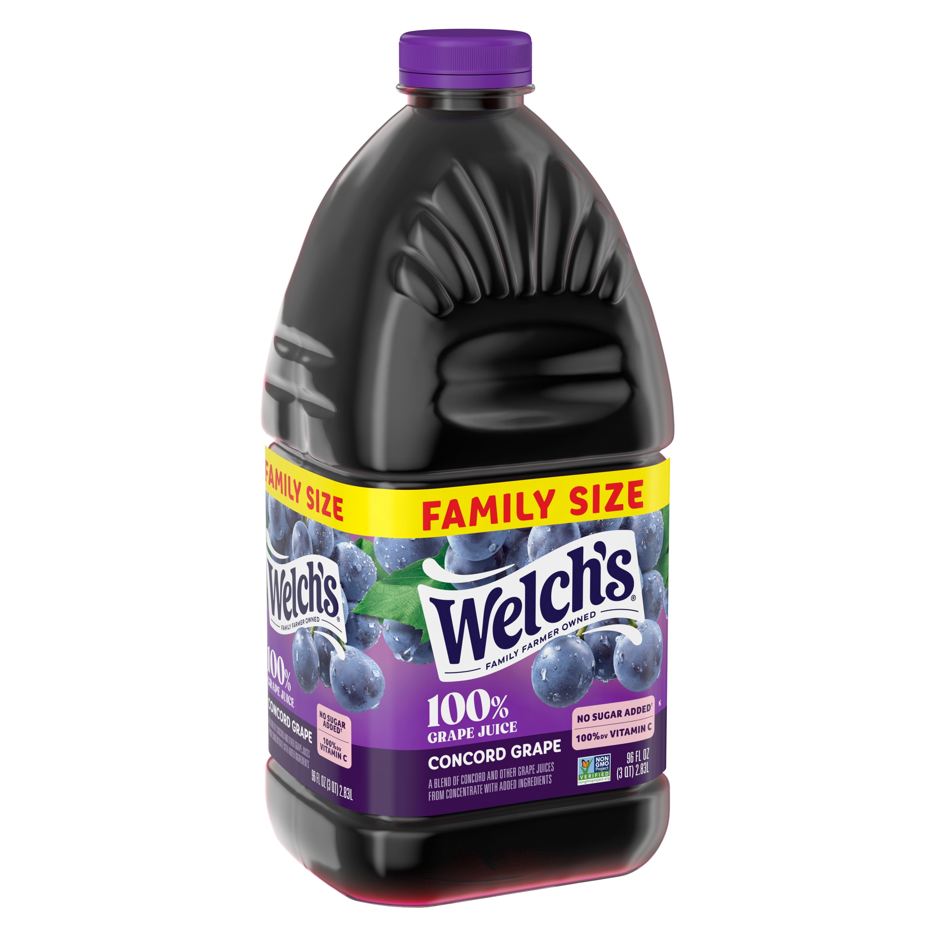 Welch's 100% Grape Juice, Concord Grape, 96 fl oz Bottle (Pack of 2)