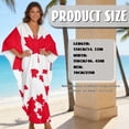 thumbnail image 5 of XYZCANDO Canadian Flag Women's Long Kaftan Dress Flowy Maxi Dress Beach Cover Up Loose Fit Batwing Sleeve Swimsuit Cover Ups Hawaiian Robe Vacation Outfits Elegant Gown Top Night Dress, 5 of 7