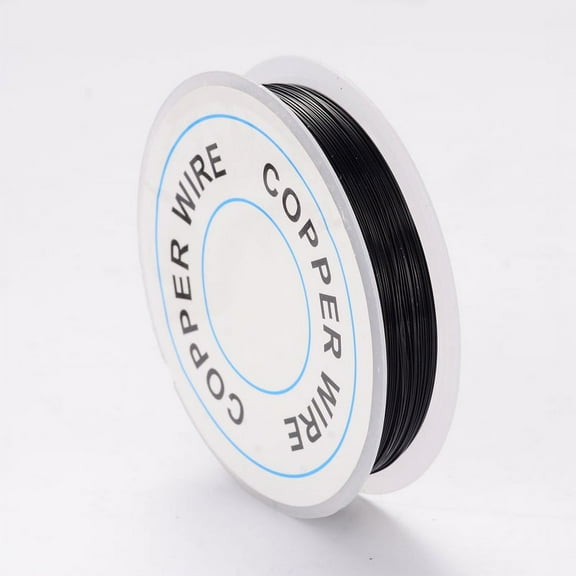 Round Craft Copper Wire Black 28 Gauge(0.3mm) about 65.61 Feet(20m)/roll