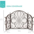 thumbnail image 2 of BOBOKY  3 - Panel 55 x 33 x 0.5 in Solid Wrought Iron See-Through Metal Fireplace Screen, Spark Guard Safety Protector w/Decorative Scroll,Copper, 2 of 8