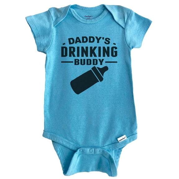 Daddy's Drinking Buddy Cute Baby Bodysuit - Funny Baby Bodysuit (Blue), 0-3 Months