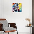 thumbnail image 3 of 12 Inch Wall Clock Battery Operated Silent Clock Decorative for Office, Kitchen, Outdoor, Living Room，Colorful Zebra Oil Painting Design, 3 of 4