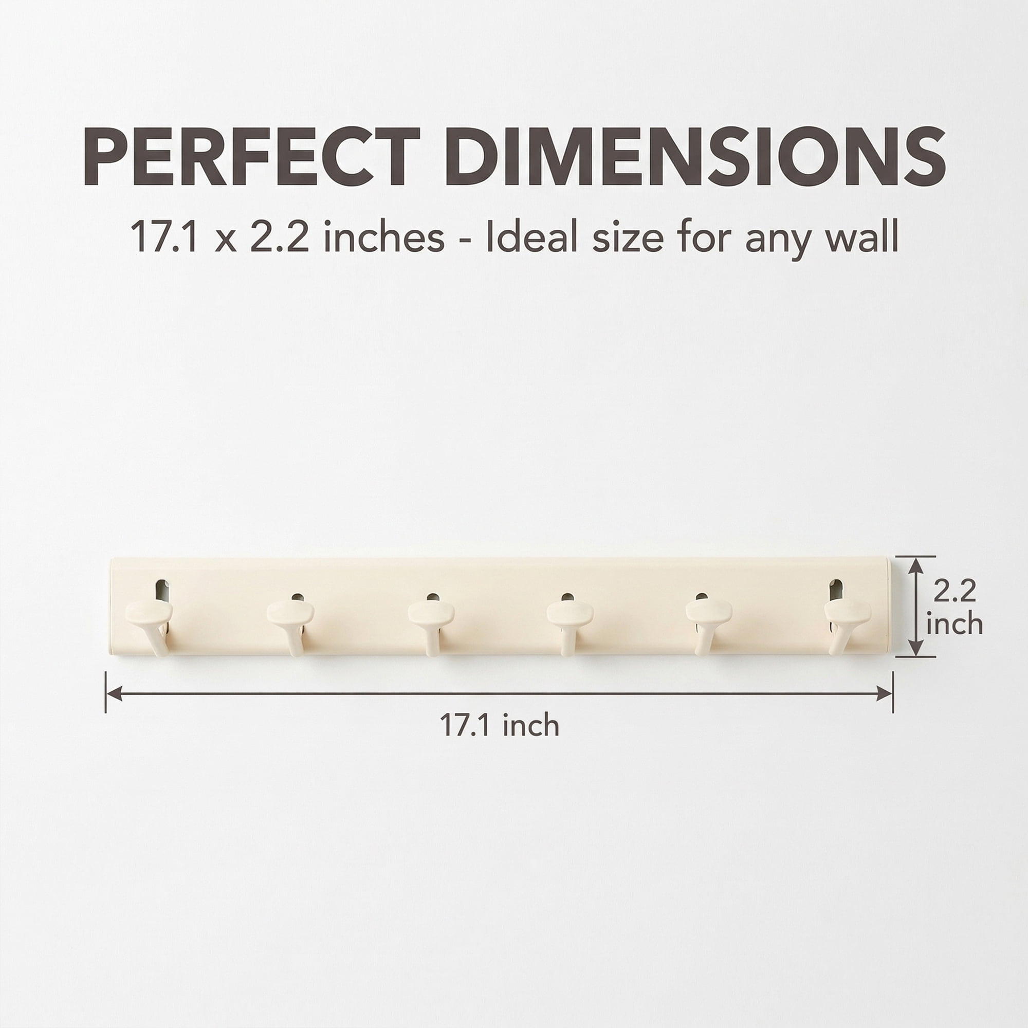 Unique Bargains Coat Rack Wall Mount Aluminum Alloy Hook for Entryway Milk White 17.1*2.2in