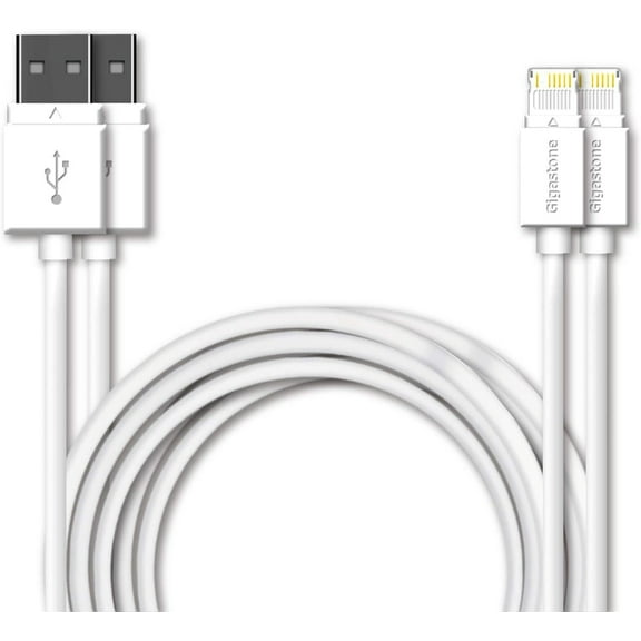 Gigastone 3ft 2-Pack Charging Cable for Lightning Devices, Fast Charge 12W 5V