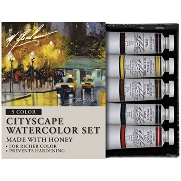 M. Graham Tube Watercolor Paint Cityscape 5-Color Set, 1/2-Ounce