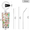 thumbnail image 2 of Christmas Tumbler Candy Cane Lollipop Gingerbread Insulated Coffee Cup Beverage Container Office Travel Mug with Straw and Lid 20oz Holiday Back to School Gift, 2 of 5
