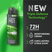 Dove Men+Care Antiperspirant Deodorant Dry Spray Twin Pack, Citrus, 3.8 oz