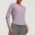 thumbnail image 3 of STETMN Women's Dry Fit Yoga Top Loose Crewneck T-Shirt Solid Long Sleeve Workout Tops, 3 of 8