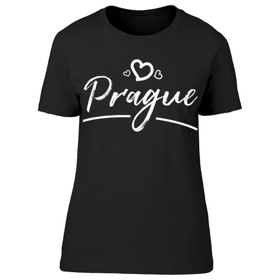 Prague With Heart Above T-Shirt Women -Image by Shutterstock, Female Medium