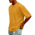 thumbnail image 5 of Agkizg Men Crew Neck T Shirts, Short Sleeve Solid Loose Drop Shoulder Casual Tops Soft Basic Tees for Daily Outdoor Summer Everyday Wear, 5 of 6
