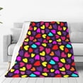 thumbnail image 1 of Fotbe Colorful Hearts Manta de Franela Acolchonada con Estampado, Súper Suave y Esponjosa, Extra Grande para Sofá, Cama, Uso Todo el Año-40"x30", 1 of 7