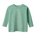thumbnail image 2 of gcong Christmas Shirt for Girl 3/4 Sleeve Crew Neck Xmas Shirt Funny Christmas Tree T-Shirt Santa Christmas Jumper Holiday Long Sleeve Tops Age for 3-12, 2 of 5