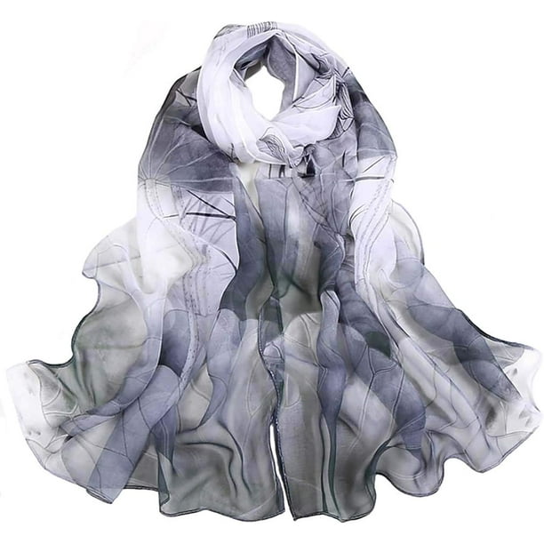 Bufandas para mujer Bufandas ligeras de moda Bufandas con estampado floral Chales